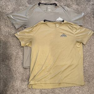 Nike Trail Running Shirts in Gray and Tan